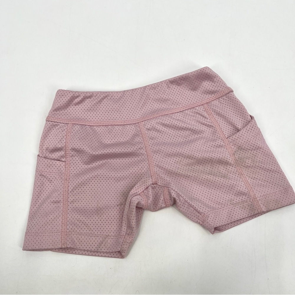 TURTLES & TEES Girl's Baby Pink Athletic Breathable Biker Shorts Size S